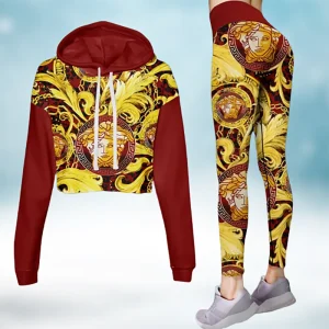 Premium Cropped Hoodie Leggings Set