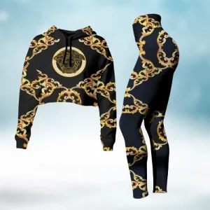 Premium Cropped Hoodie Leggings Set